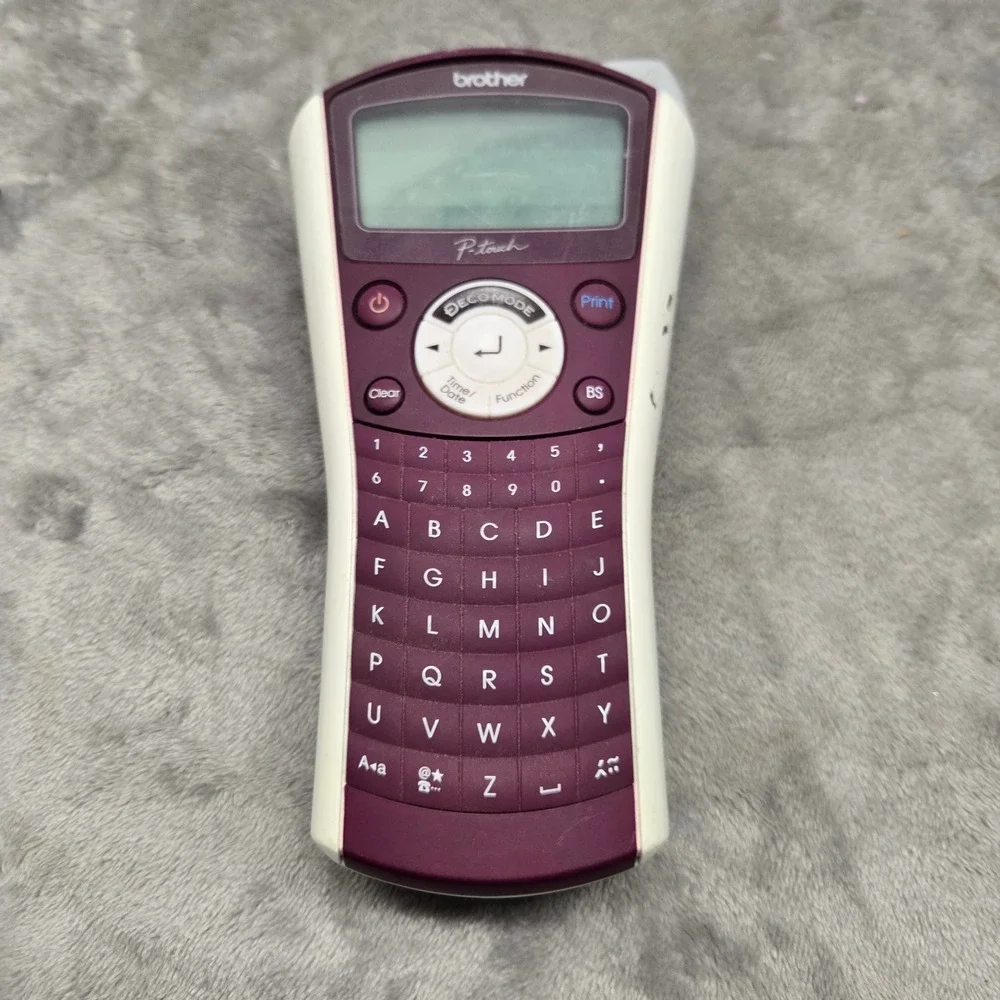 Brother P-Touch PT-1090 Handheld Label Maker Purple White Deco Mode PT1090 Works